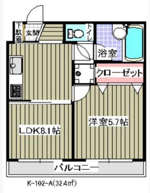 マノワール壱番館(1LDK/4階)の間取り写真