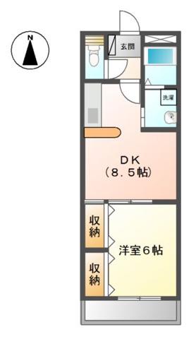 カームF本郷(1LDK/2階)の間取り写真