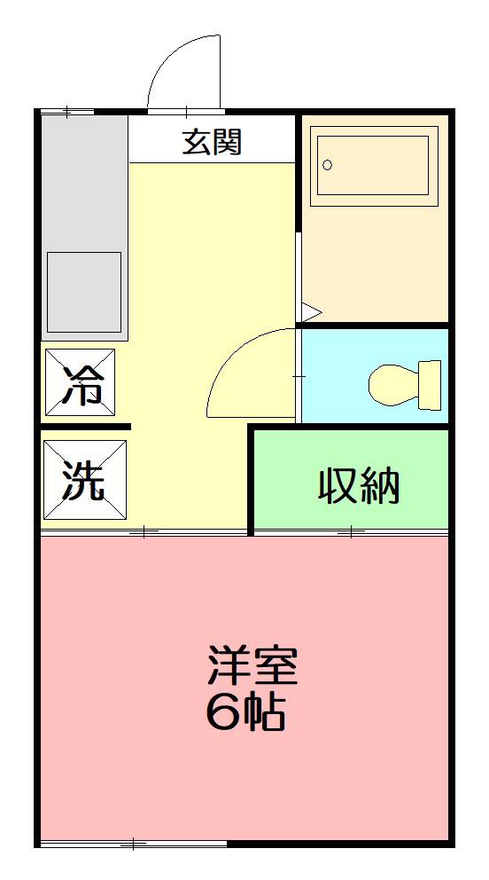 ビラひらつか(1K/1階)の間取り写真
