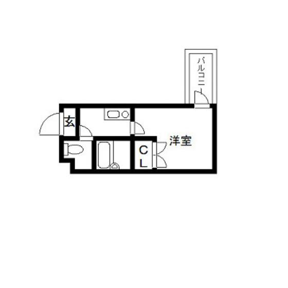 ローゼ比治山(1K/4階)の間取り写真
