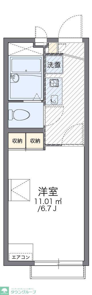 レオパレスレジデンス(1K/1階)の間取り写真