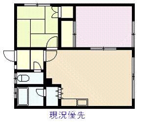 富マンション(2LDK/1階)の間取り写真