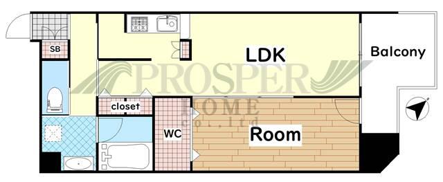 アーバネックス・大手前(1LDK/12階)の間取り写真