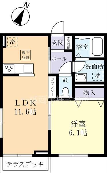 レジーナ21(1LDK/1階)の間取り写真