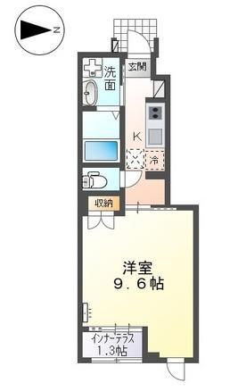 スターテラス南畝(1K/1階)の間取り写真