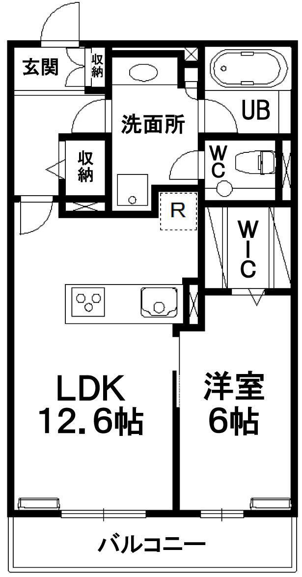 ヒルズレジデンシャルD21(1LDK/1階)の間取り写真