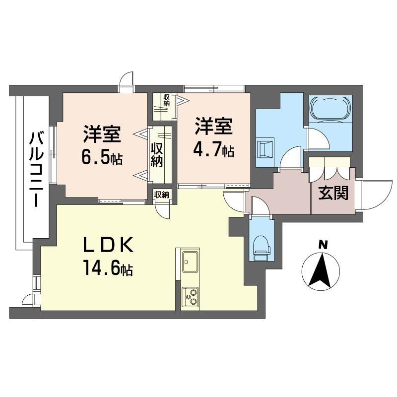 東武東上線 中板橋駅 徒歩8分 3階建 新築(2LDK/2階)の間取り写真