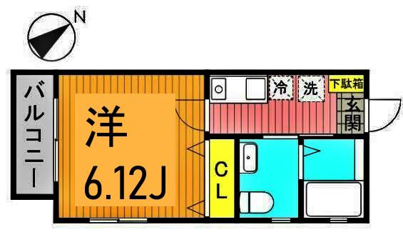 ピエール上永谷(1K/1階)の間取り写真