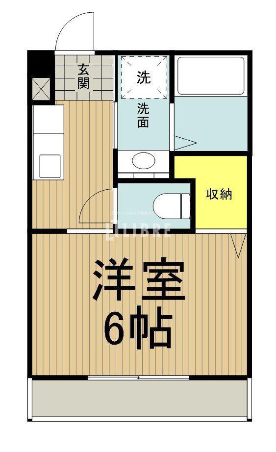 リバーストーン曙(1K/1階)の間取り写真