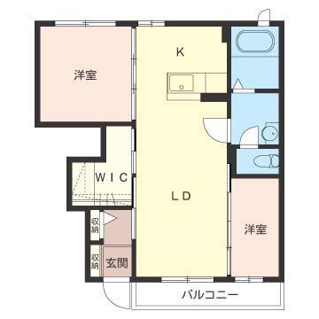 クレセオ C(2LDK/1階)の間取り写真