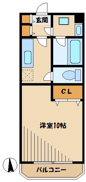 グラシアス(1K/1階)の間取り写真
