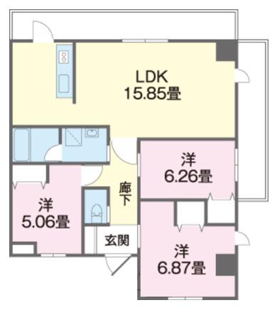 グリーンレイク(3LDK/3階)の間取り写真