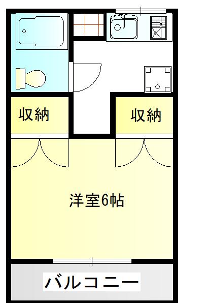 レグルス八幡(1K/2階)の間取り写真