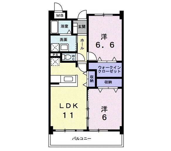 ヘルプスト ベルク(2LDK/1階)の間取り写真