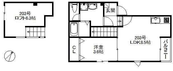 GRAND PLACE大橋 604(1LDK/2階)の間取り写真