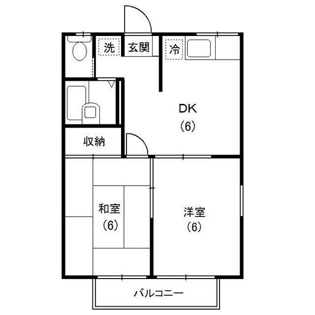 ピアヒロオ(2DK/1階)の間取り写真
