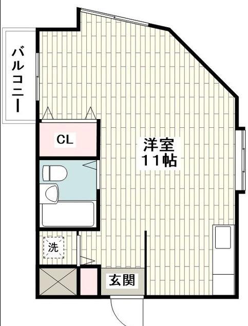 メゾンド青葉台(ワンルーム/5階)の間取り写真