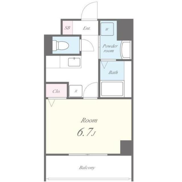 アラモ・1 部屋番号0601(1K/6階)の間取り写真