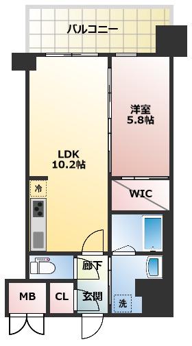 グランカーサ新大阪サウス(1LDK/8階)の間取り写真