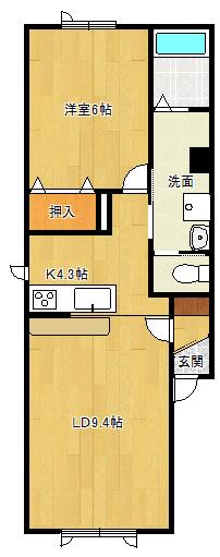 ABODE(1LDK/2階)の間取り写真