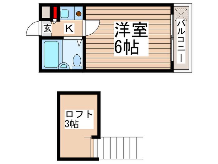 ジュネパレス榎本(1K/2階)の間取り写真