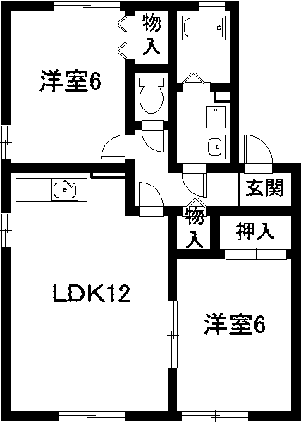 セジュールI(2LDK/1階)の間取り写真