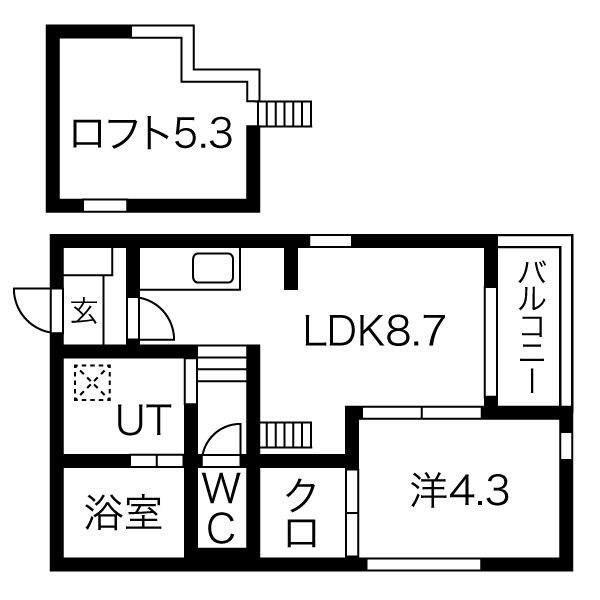 CEREJEIRA(1LDK/2階)の間取り写真