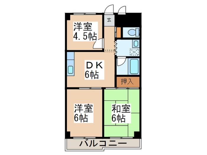 石原第5ビル(3DK/2階)の間取り写真