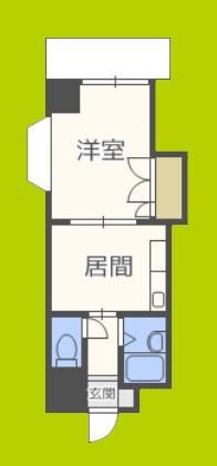 千林グランドハイツ北(1DK/3階)の間取り写真