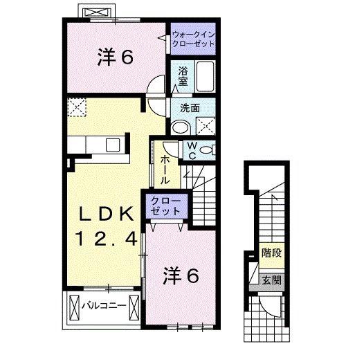 ベルフィオーレ(2LDK/2階)の間取り写真