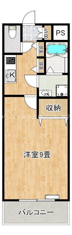 サンセレーノ堺東(1K/6階)の間取り写真