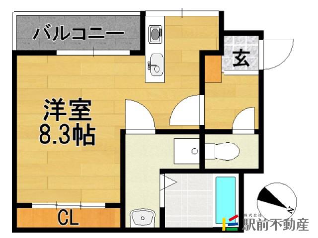 Y-STAGEⅠ(ワンルーム/2階)の間取り写真