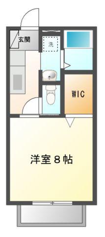 グリーンヒルズ(1K/1階)の間取り写真