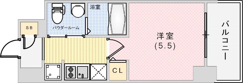 エスリード神戸ウエスト(1K/3階)の間取り写真