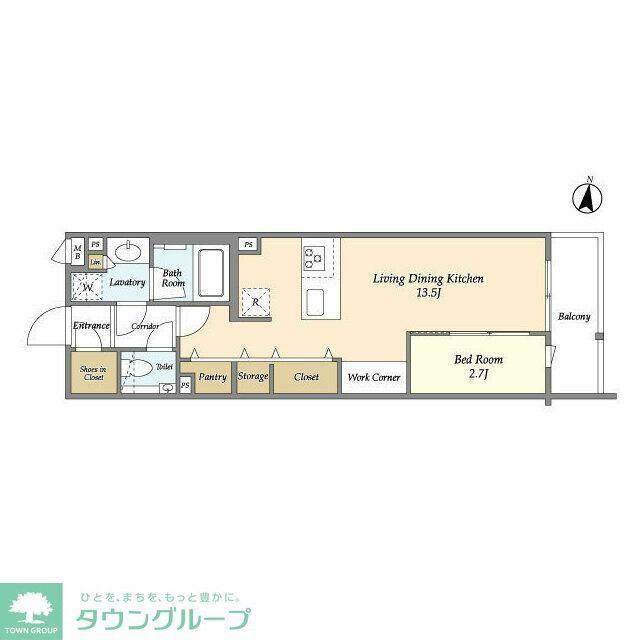 コンフォリア北沢(1LDK/2階)の間取り写真