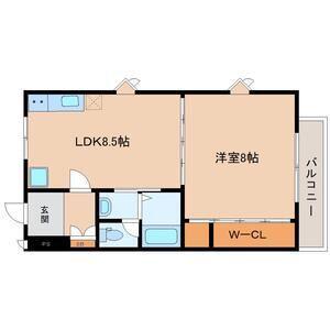 オーエムハイツ(1LDK/1階)の間取り写真