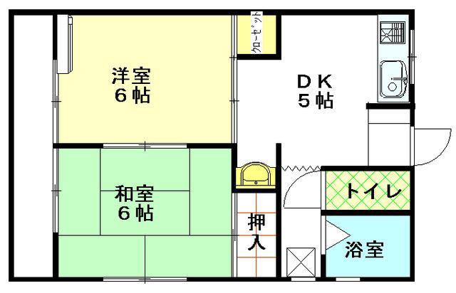 ガーデンパレス東興(2DK/1階)の間取り写真