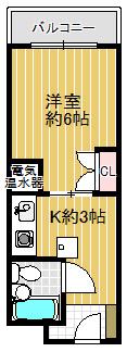 ハイツシーアンドシー(1K/4階)の間取り写真