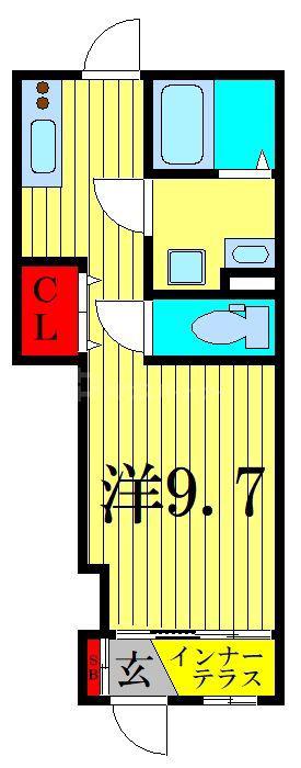 ジャルデーノ(ワンルーム/1階)の間取り写真
