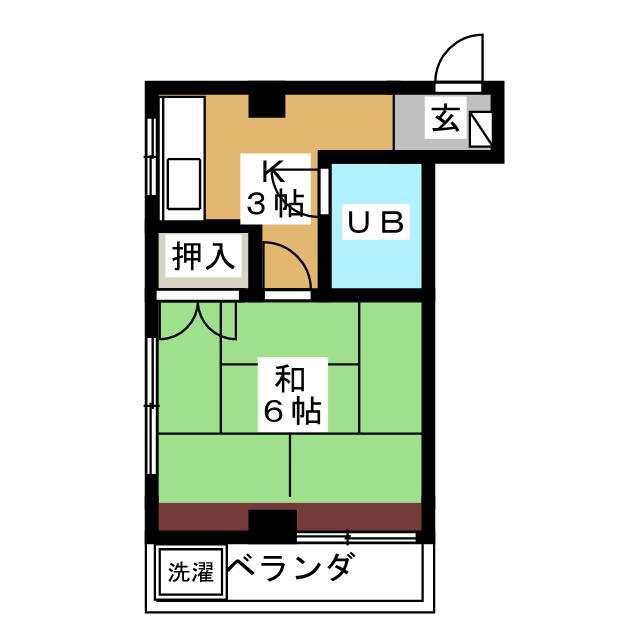 第2コーポ嶋田(1K/2階)の間取り写真