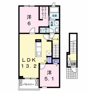 エア フィールド(2LDK/2階)の間取り写真