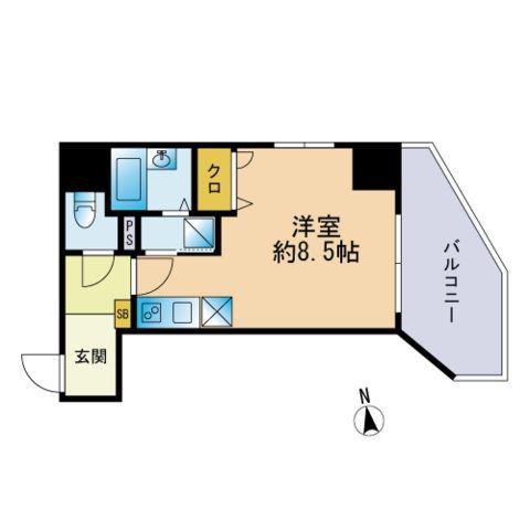 レジディア博多(ワンルーム/9階)の間取り写真