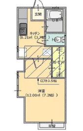 BCASA足利RE-BORN B棟(1K/2階)の間取り写真