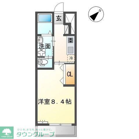 EN GUREN(1K/2階)の間取り写真