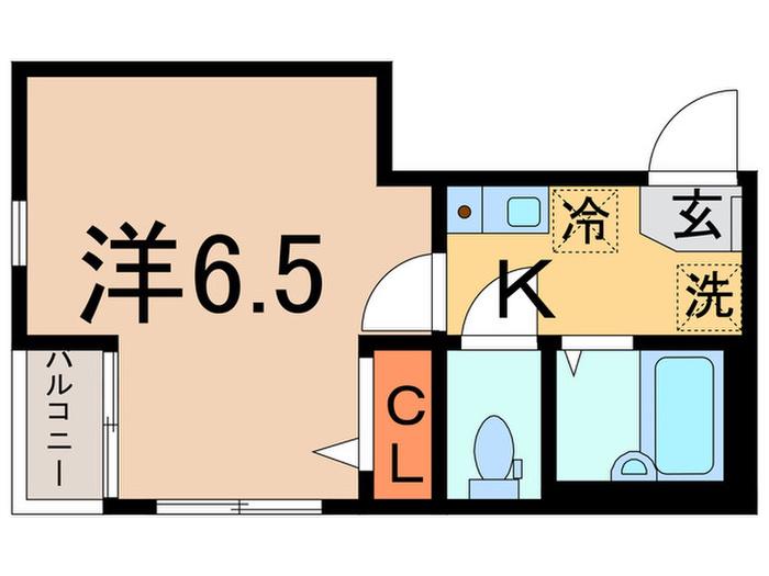 グリーンプラトゥ(1K/2階)の間取り写真