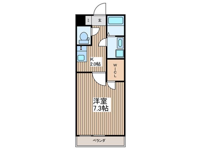 FUTUR MIRAKUMA(1K/1階)の間取り写真