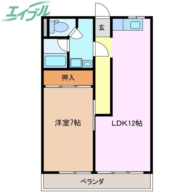 第2セントラルビル(1LDK/1階)の間取り写真