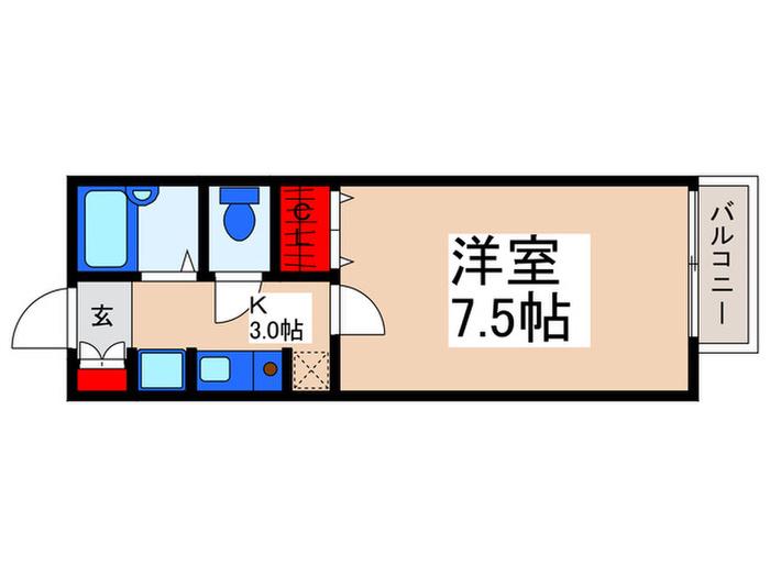 エクレール(1K/1階)の間取り写真