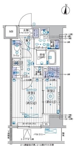 ブライズ東陽町(1K/4階)の間取り写真