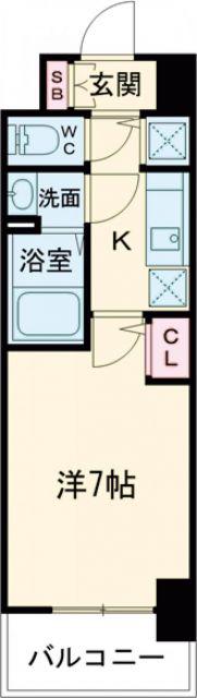 ALIVIS堺浜寺(1K/2階)の間取り写真